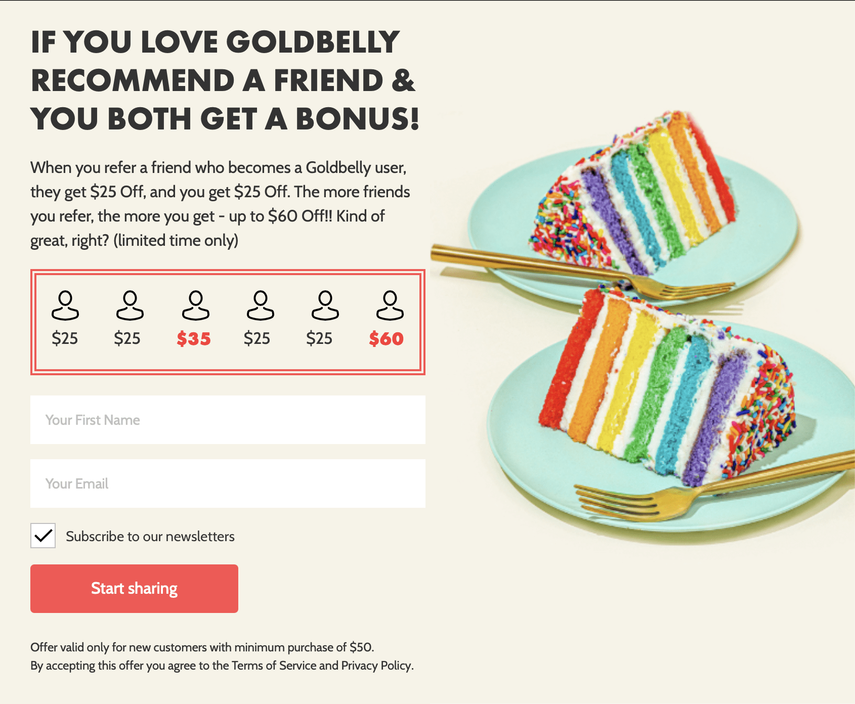 Goldbelly client showcase of loyalty program