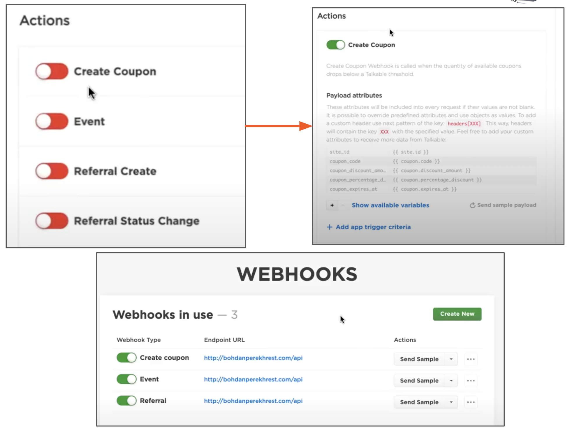Custom App Webhook Events: Coupon, Referral, Event