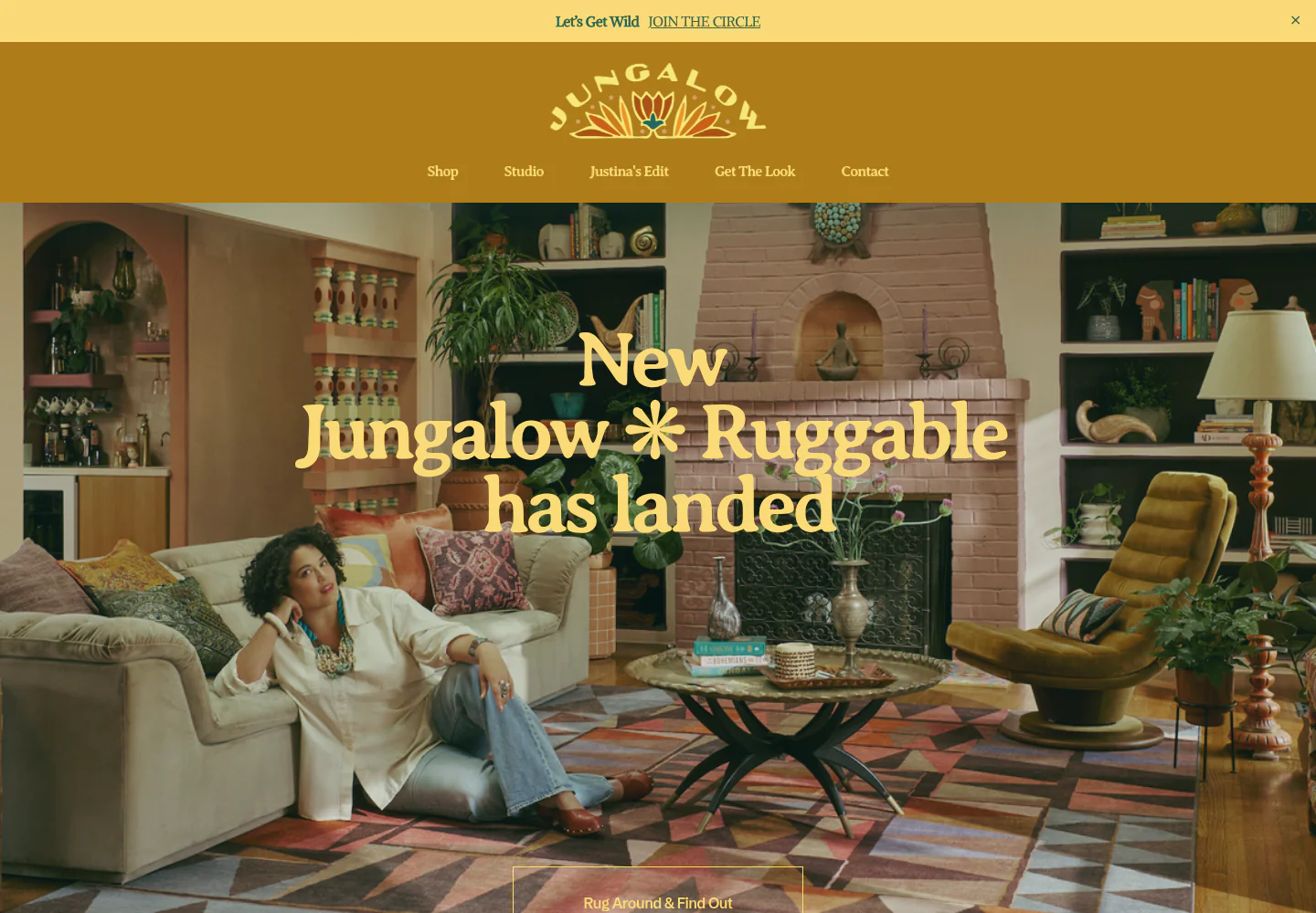 Screenshot of the Jungalow Shopify storefront