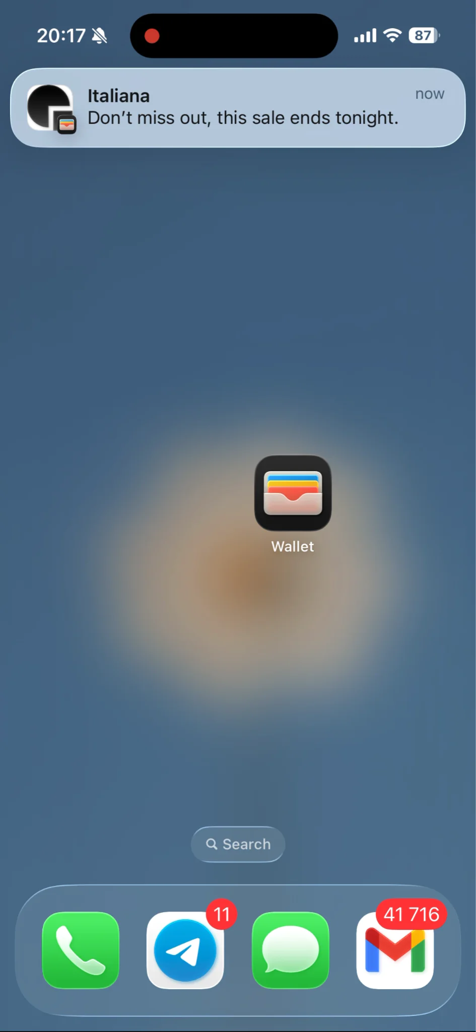 Talkable Wallet push notification example