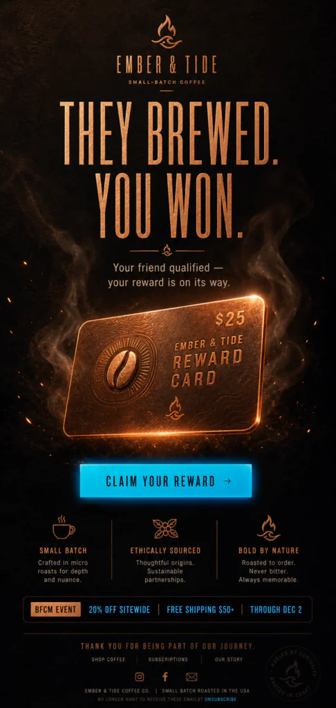 Fictional BFCM email: Referral approved